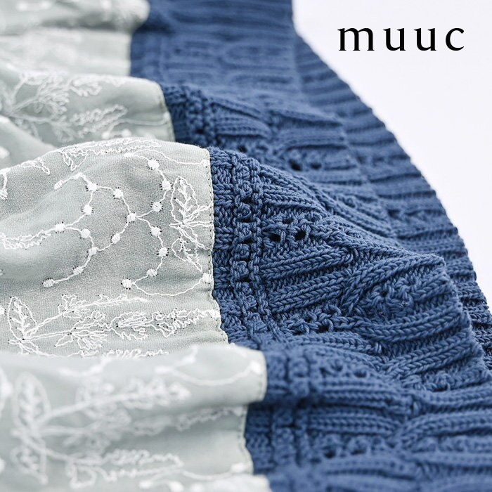 【muuc 特別な刺繍】涼やかなコットンニット素材に繊細な刺繍の上質プルオーバー