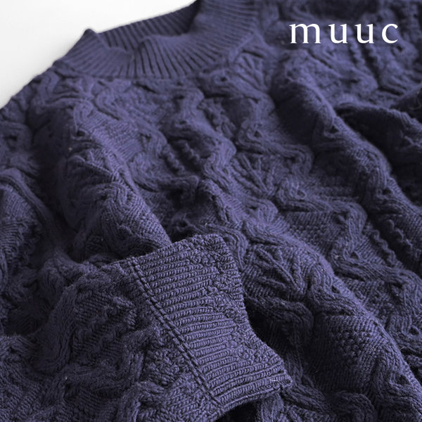 muuc 至高の上質ニット】５種類の模様編みの組み合わせが可愛い