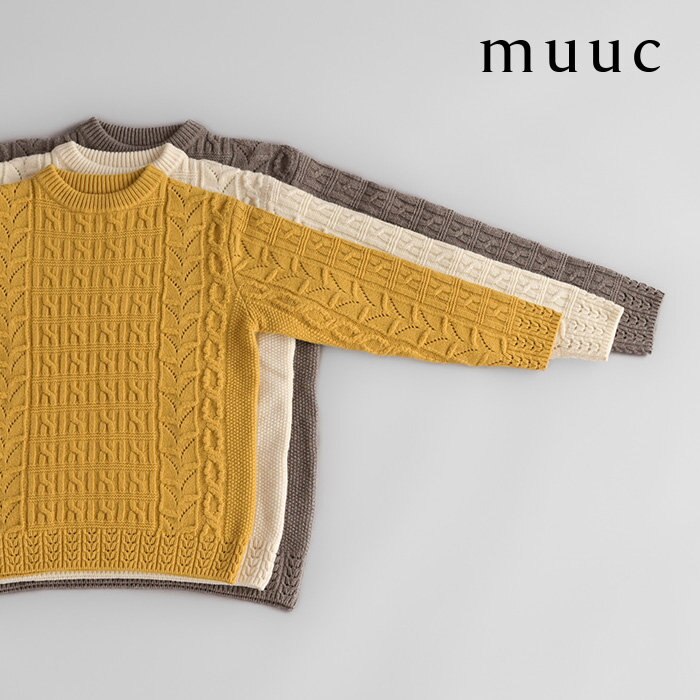 【muuc 至高の上質ニット】サイズもカラーも楽しめてケーブル模様編みが可愛い◎エクストラファインラムウールニット