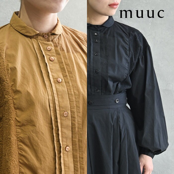 再入荷！【muuc 特別な刺繍】フォーマルにもカジュアルにも着られる、フラワーノット刺繍のコットンブラウス