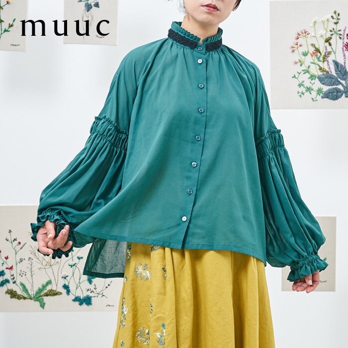 新作！【muuc 春の装い】エレガンスなのに、リラックススタイルで楽しめる上質なコットンのブラウス