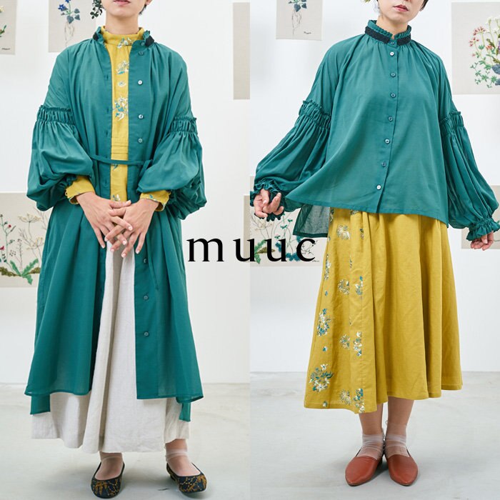 今季新作【muuc 上質なコットン】涼やかなシアー感があるシフォンドビー生地で、エレガンス＆リラックススタイル