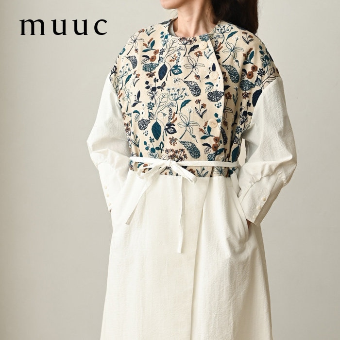 【muuc 夏の装い】軽くて涼しいサッカー生地 × ロングセラーの筆記帳刺繍シリーズ