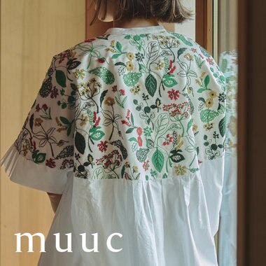 【新入荷】人気テキスタイル｢筆記帳刺繍｣ 春の新作ショートコート、ワンピース、ブラウスのご紹介