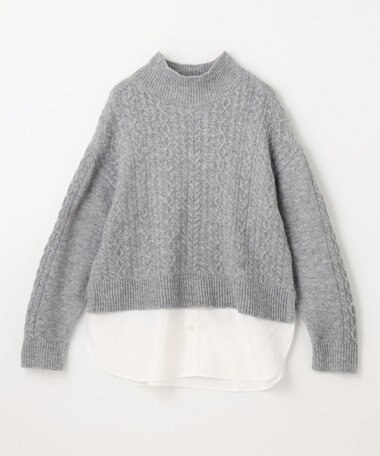 ANY 【洗濯機可能】シャツコンビケーブルニット