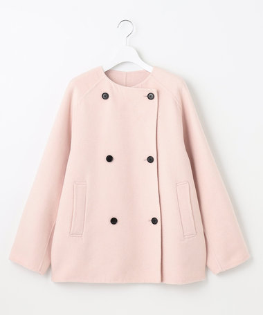 UNFILO 【撥水】ウール混リバー ショートコート