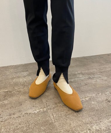  “撥水＆洗えるニットシューズ” スクエア パンプス