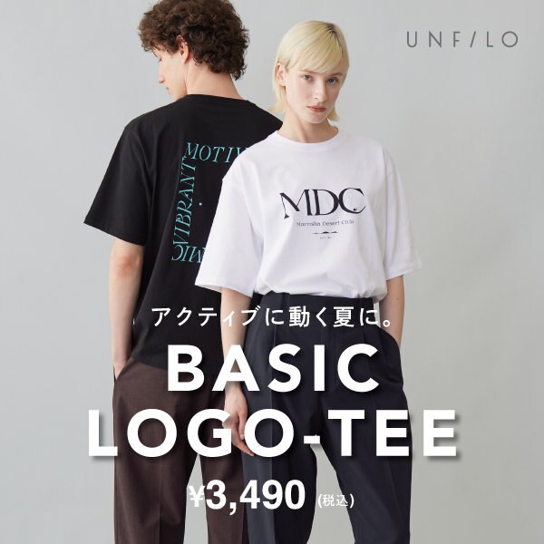 ￥3,490(in tax)の、ユニセックスで着られる「BASIC LOGO-TEE」