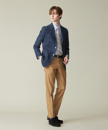 J.PRESS MEN 【ウォッシャブル可】コンフォートストレッチリネン スラックス