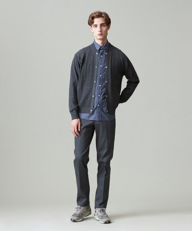 J.PRESS MEN 【ストレッチ性 / イージーケア】【FLEX YARN】ケーブルニットブルゾン型カーディガン