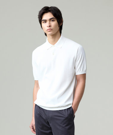 J.PRESS MEN 機能×縫製₌快適な着心地 「高見え」ニットポロ【接触冷感 / 洗える】ホールガーメントニット ポロシャツ