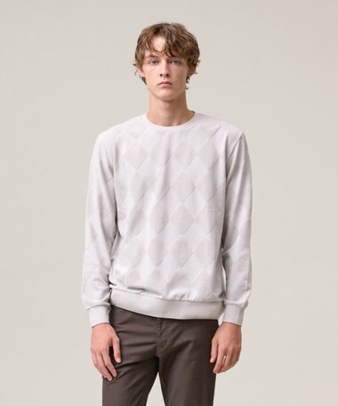 J.PRESS MEN アーガイルワントーンリンクス ロングスリーブ Tシャツ