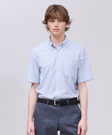 J.PRESS MEN 【吸水速乾 / 抗菌防臭 / 遮熱 / 防シワ】【J.PRESS OXFORD JERSEY】カノコインレイ半袖 シャツ / B.D.