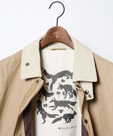 JOSEPH ABBOUD MOUNTAIN 【軽量/ワックスコーティング・テ―ム・ヤルビー氏コラボ】ワックスクロス プリント ブルゾン