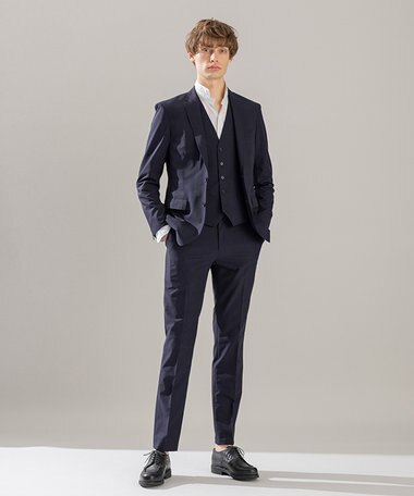  クールドッツストレッチ / 濃ネイビー