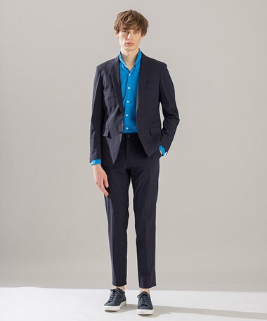  リネンシャンブレーストレッチ / ネイビー