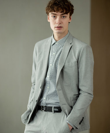  リネンシャンブレーストレッチ ジャケット