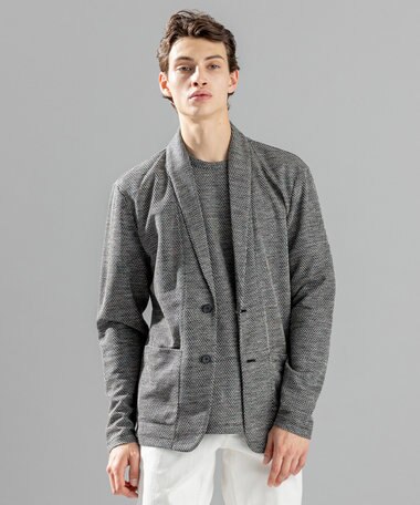 JOSEPH HOMME トップヘリンボンジャージー　カットソージャケット