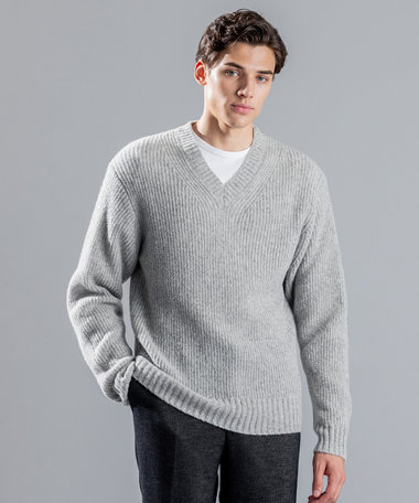 JOSEPH HOMME エクストラファインブークレ　Vネックニット