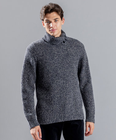 JOSEPH HOMME エクストラファインブークレ　タートルネックニット