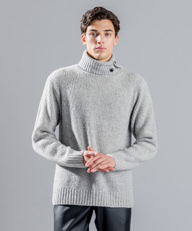 JOSEPH HOMME エクストラファインブークレ　タートルネックニット