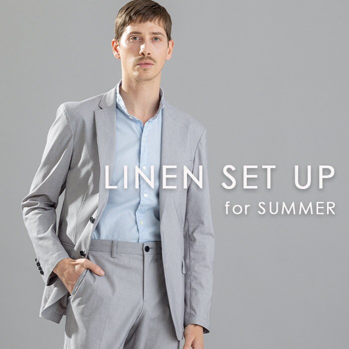 清涼感とストレッチを兼備した上品なセットアップ