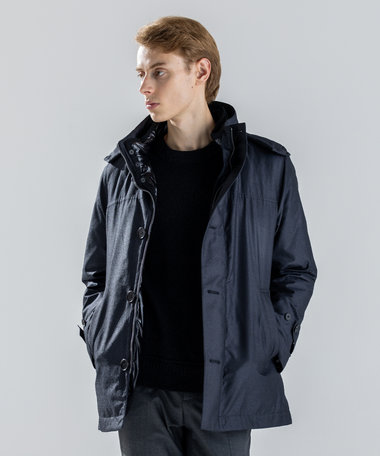  新素材【4WAY】ライトラスターシャンブレー　ダウンコート