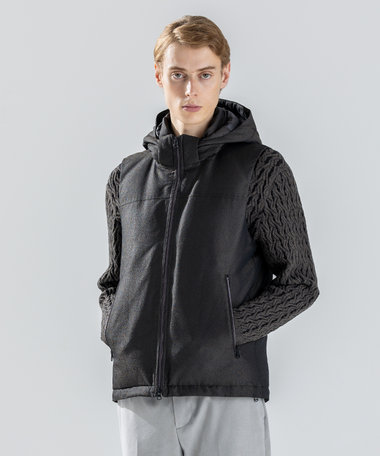  【新素材】ライトラスターシャンブレー　ダウンベスト