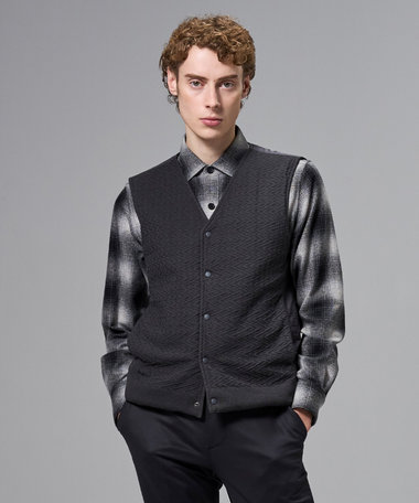  【2WAY】パデットニットブロック　リバーシブルベスト