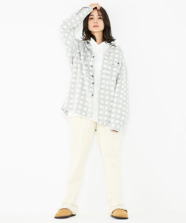 JOSEPH ABBOUD SPACE 【SPACE／UNISEX】フランネルジャージーチェック シャツ