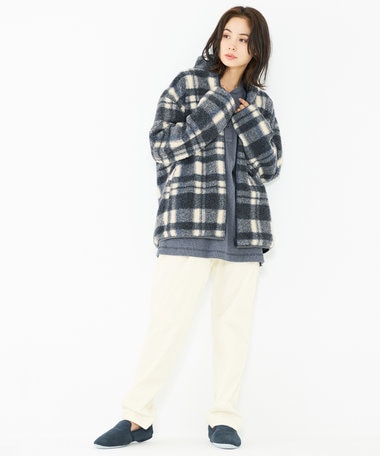 JOSEPH ABBOUD SPACE 【SPACE／UNISEX】ボアチェック ブルゾン