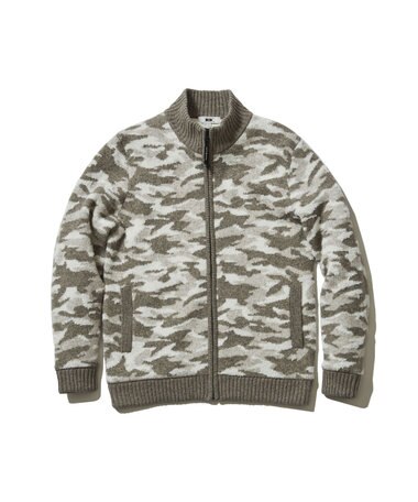 JOSEPH ABBOUD MOUNTAIN 【UNISEX】ラムウール×モールカモフラ フルZIPニット