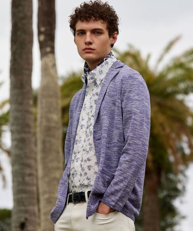 JOSEPH ABBOUD 【清涼感/軽い/洗える】 スラブギマニットジャケット