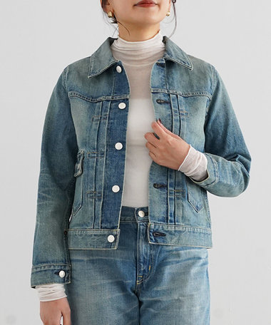 caqu 【洗える/ストレッチ】modern jacket type 2nd. デニムジャケット USED WASH / 3years