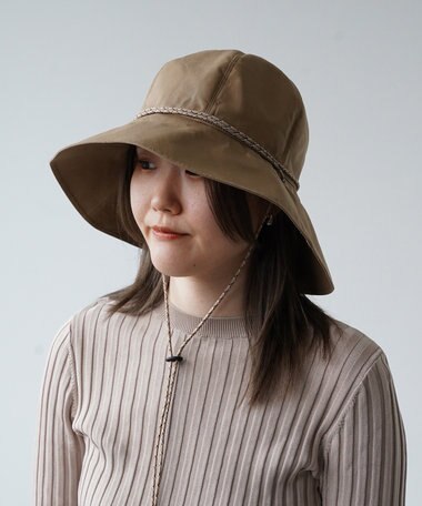 coeur 【洗える/撥水/サイズ調整可能】ストッパーコード付き パラフィンハット