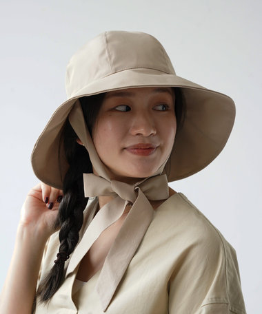 coeur 【洗える/UVケア/撥水/サイズ調節可能】ラウンドクラウンハット / BE