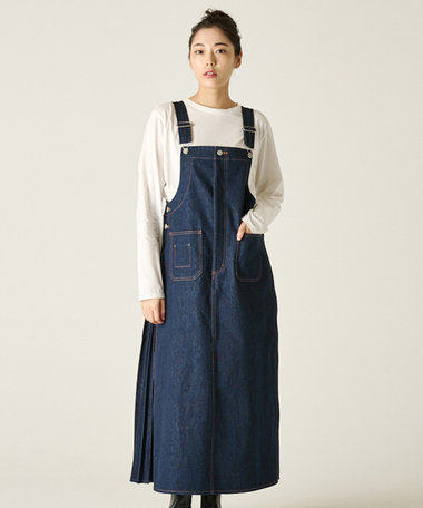 Ripo trenta anni 【洗える/ブランド定番】サイドプリーツサロペット