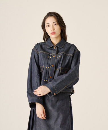 Ripo trenta anni 【洗える/個性的/ブランド定番】2ND TYPE PLEATS JK デニムジャケット プリーツ