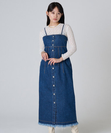 Ripo trenta anni 【洗える】DENIM BUSTIER DRESS デニムワンピース