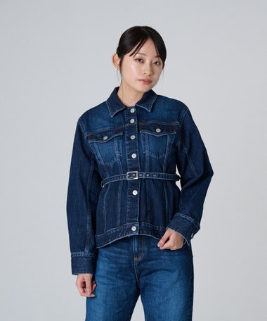 Ripo trenta anni 【洗える/フェミニン】HOUR GLASS WAIST DENIM JK デニムジャケット