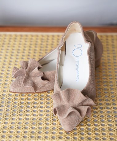 nouvelleRobe Oū Ruffles ポインテッドトゥ パンプス　ベージュ