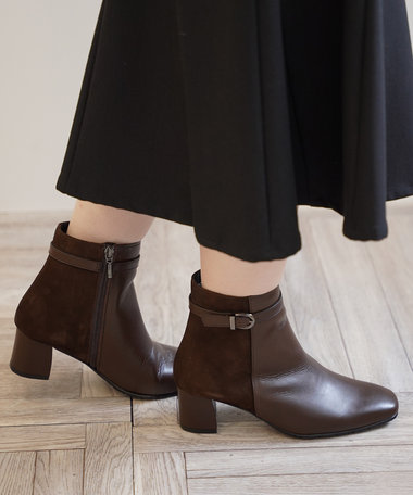 Pointer コンビショートブーツ ダークブラウン