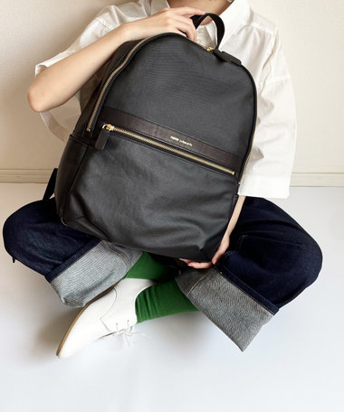 Hekhèr Le Style de Vie 【日本製 / A4サイズ対応】PUコットンキャンバス リュックサック ブラック