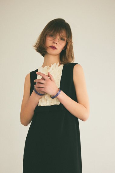 GRACE CONTINENTAL シアーラッフルロングドレス