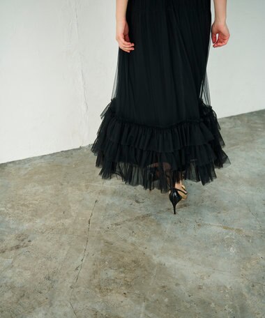 GRACE CONTINENTAL チュールティアードワンピース