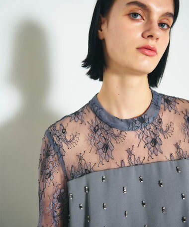 GRACE CONTINENTAL 刺繍ワイドサロペット