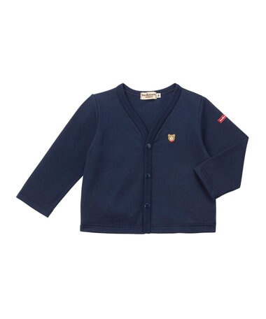 MIKI HOUSE HOT BISCUITS 【70-110cm】 天竺素材 ワンポイント カーディガン