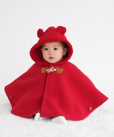 MIKI HOUSE HOT BISCUITS 【70-90cm】 お耳付きボアフリース ダッフルマント