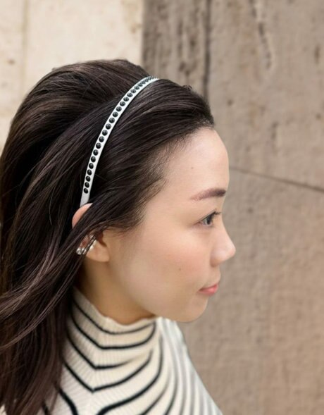 美品acca　アッカ　ラインストーン　カチューシャ　オードリー　ブラック　セット acca #anza アッカ カチューシャ 黒 ラインストーン ヘア