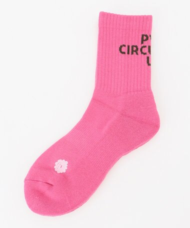 PW CIRCULUS 【WOMEN】【土踏まずをサポート】ロゴ ミドルソックス